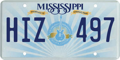 MS license plate HIZ497