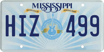 MS license plate HIZ499