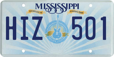 MS license plate HIZ501