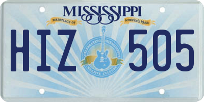 MS license plate HIZ505