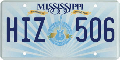 MS license plate HIZ506