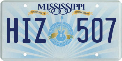 MS license plate HIZ507