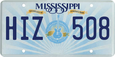 MS license plate HIZ508