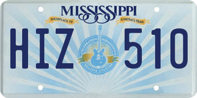 MS license plate HIZ510