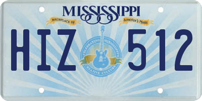 MS license plate HIZ512
