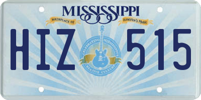 MS license plate HIZ515