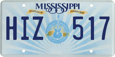 MS license plate HIZ517