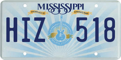 MS license plate HIZ518