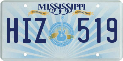 MS license plate HIZ519