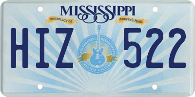 MS license plate HIZ522