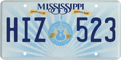 MS license plate HIZ523