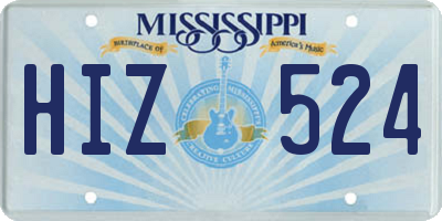 MS license plate HIZ524