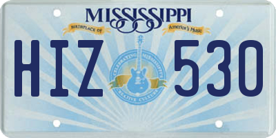 MS license plate HIZ530