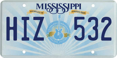 MS license plate HIZ532