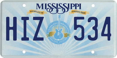 MS license plate HIZ534
