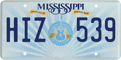 MS license plate HIZ539