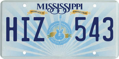 MS license plate HIZ543