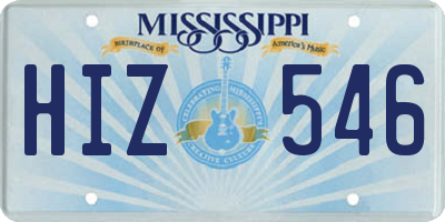 MS license plate HIZ546