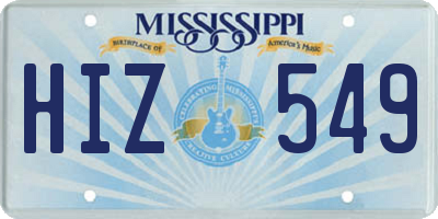 MS license plate HIZ549