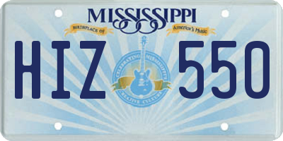 MS license plate HIZ550