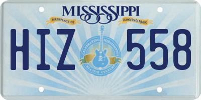 MS license plate HIZ558