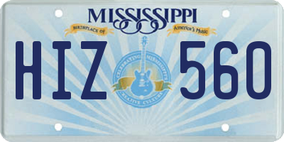 MS license plate HIZ560