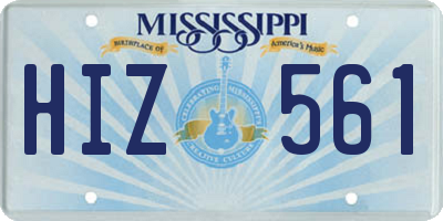 MS license plate HIZ561