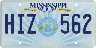 MS license plate HIZ562