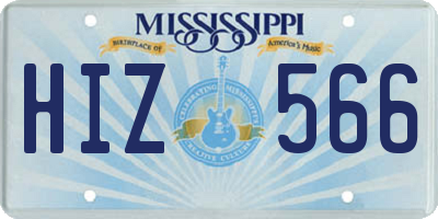 MS license plate HIZ566