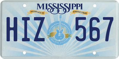 MS license plate HIZ567