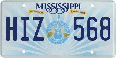 MS license plate HIZ568