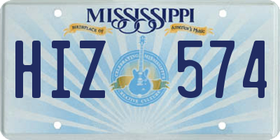 MS license plate HIZ574
