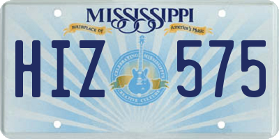 MS license plate HIZ575