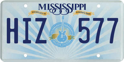 MS license plate HIZ577
