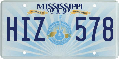MS license plate HIZ578
