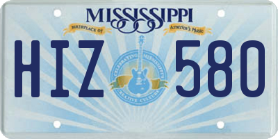 MS license plate HIZ580