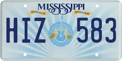 MS license plate HIZ583