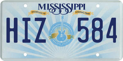 MS license plate HIZ584