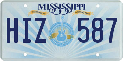 MS license plate HIZ587