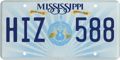 MS license plate HIZ588