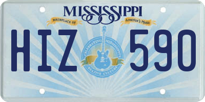 MS license plate HIZ590