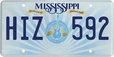 MS license plate HIZ592