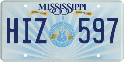 MS license plate HIZ597