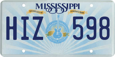 MS license plate HIZ598