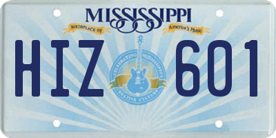 MS license plate HIZ601