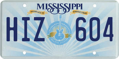 MS license plate HIZ604