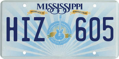 MS license plate HIZ605
