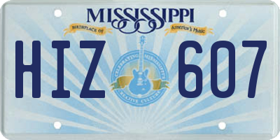 MS license plate HIZ607