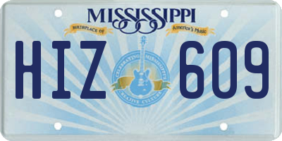 MS license plate HIZ609