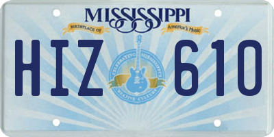 MS license plate HIZ610